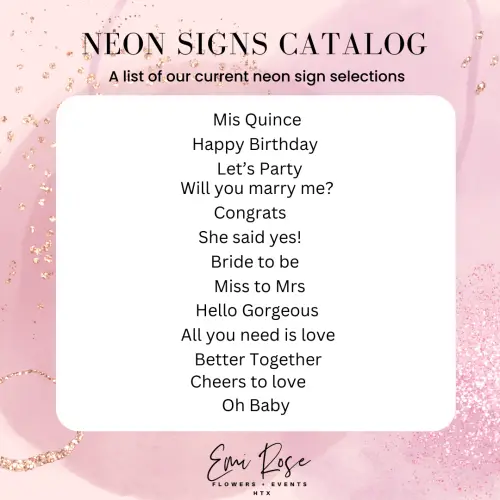At a glance list of our available neon add-ons