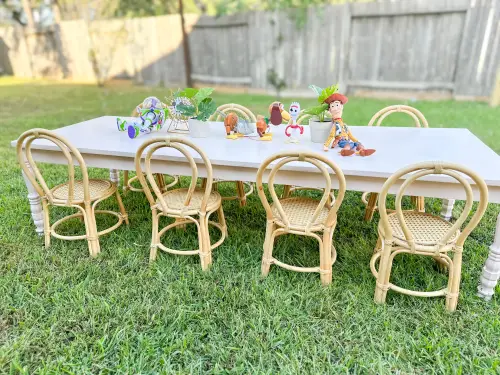 Children Table + Rattan Chairs