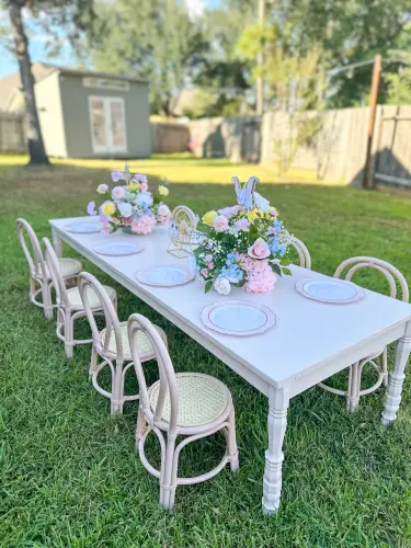 Children Table + Rattan Chairs
